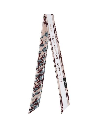 Aven Floral Collage Tie Scarf [White]
