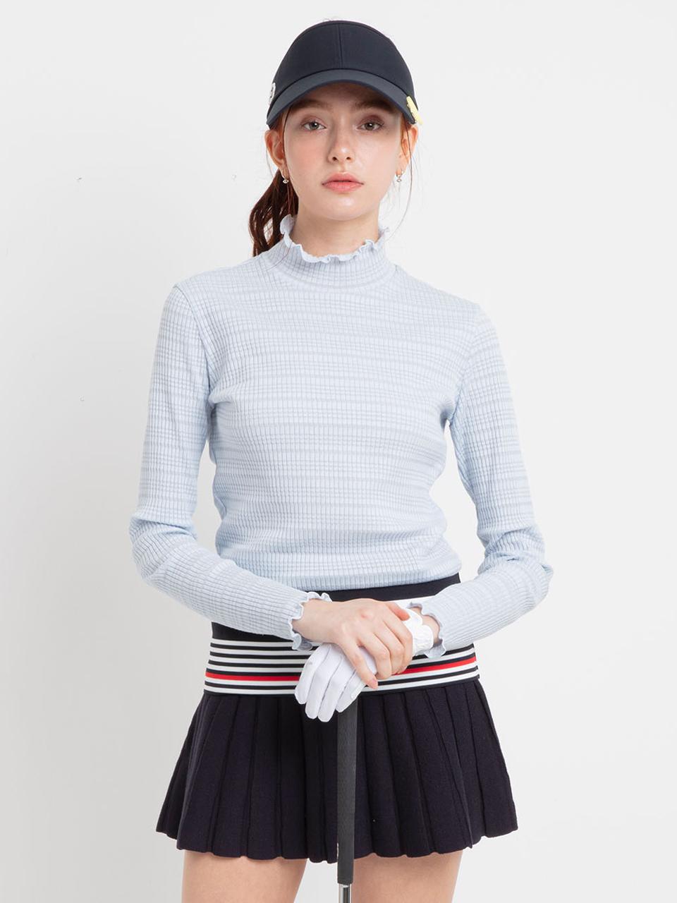Aven Hampton Shadow Stripe High Neck Knit Golf [Blue]