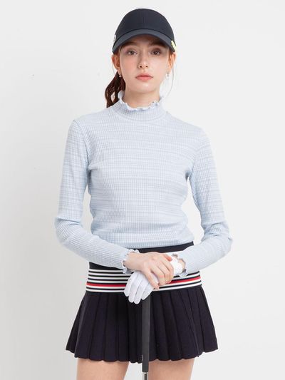 Aven Hampton Shadow Stripe High Neck Knit Golf [Blue]