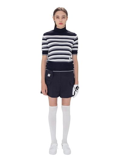 Aven Hampton Stripe Mid-Neck Knit Golf [Navy]