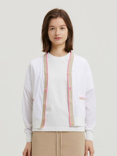 Aven Neo Step Stretch Cardigan Golf [White]