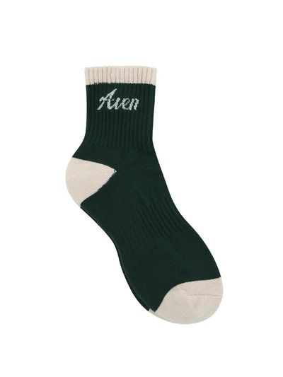 Aven Ribbed Ankle Socks [Green]