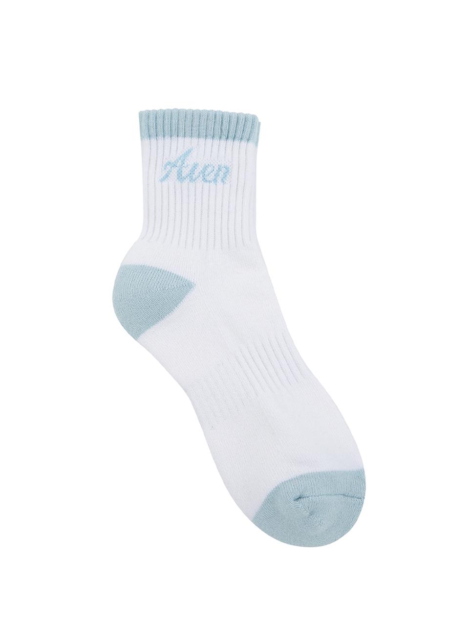 Aven Ribbed Ankle Socks [White]
