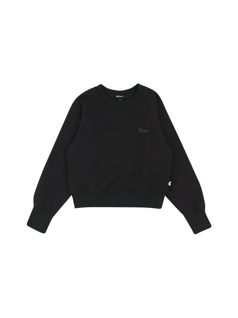 Aven Round Neck Semi-cropped Golf Sweatshirt [Black]
