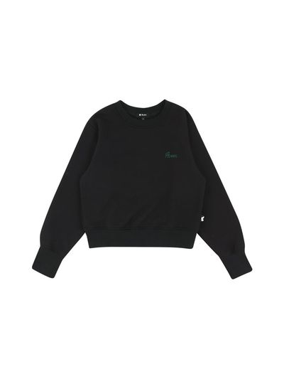 Aven Round Neck Semi-cropped Golf Sweatshirt [Black]