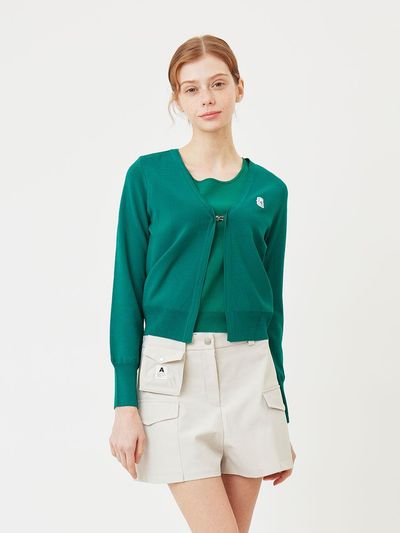 Aven Sleeveless Knit Cardigan Set Golf [Green]