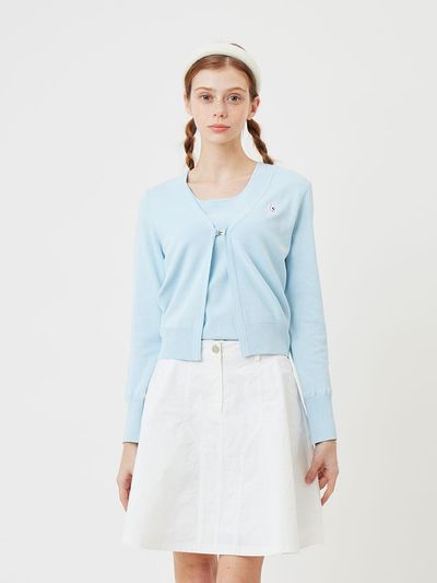 Aven Sleeveless knit cardigan set Golf [sky blue]