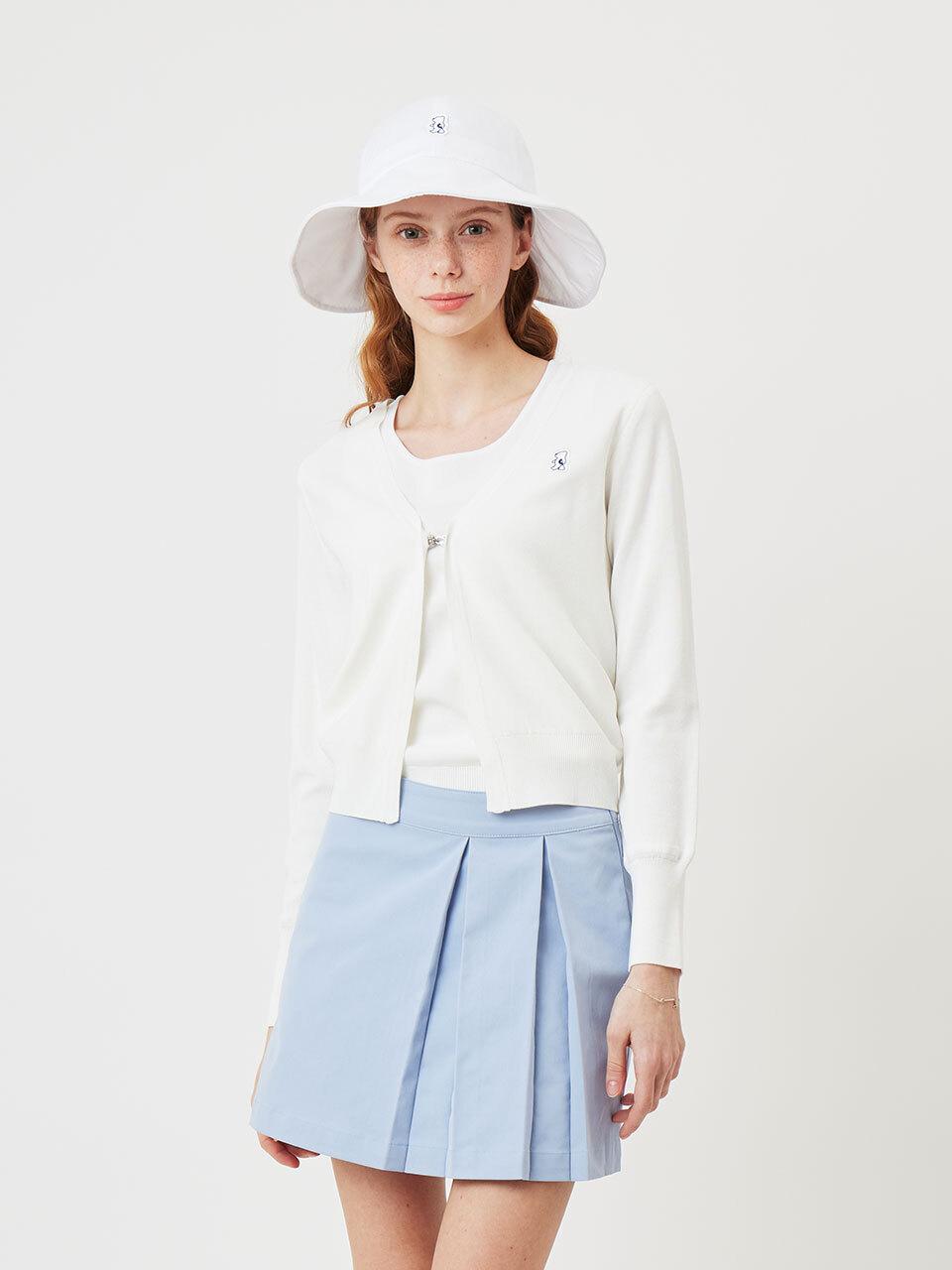 Aven Sleeveless Knit Cardigan Set Golf [White]
