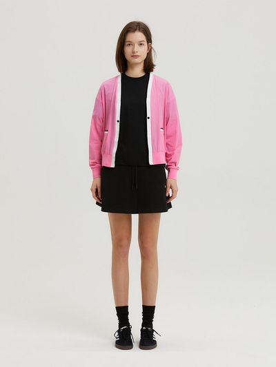 Aven Slim Flare Elastic Waist Golf Skirt [Black]