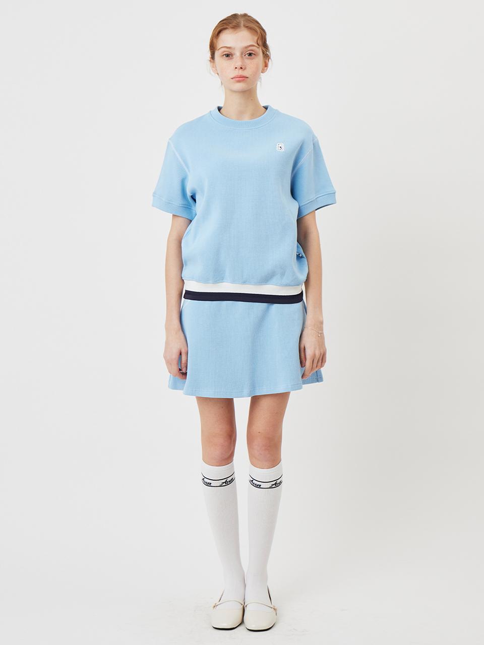 Aven Stitched Flare Golf Skirt [Sky Blue]