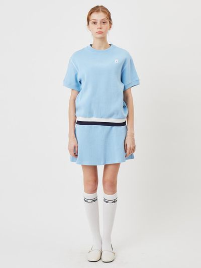 Aven Stitched Flare Golf Skirt [Sky Blue]