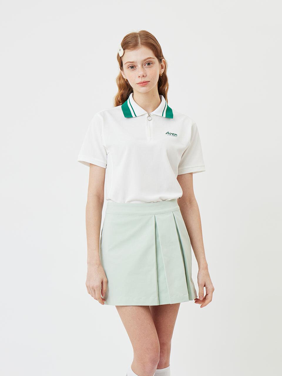 Aven Zip-up Polo Shirt Golf [White]