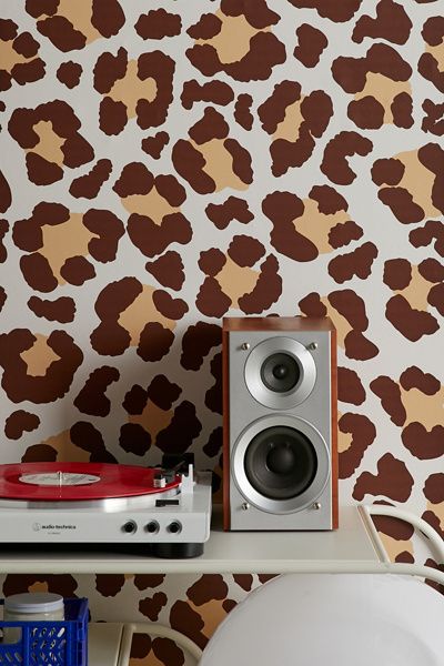 Avenie Avenie Leopard Print Removable Wallpaper in Brown at Urban Outfitters