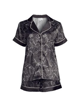 Averie Women's Leaf Print Short Pajama Set