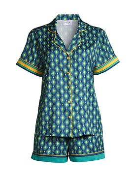 Averie Women's Sunset Ocean Dip Printed Shorts Pajama Set