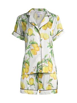 Averie Women's Two-Piece Citrus Print Short Pajama Set