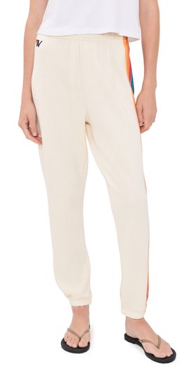 Aviator Nation Aviator Nation 5 Stripe Sweatpants Vintage White