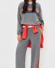 Aviator Nation Aviator Nation 5 Stripe Wide Leg Sweatpants Heather Grey - 5