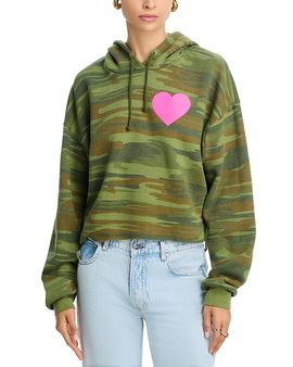 Aviator Nation Aviator Nation Heart Camouflage Cropped Hoodie