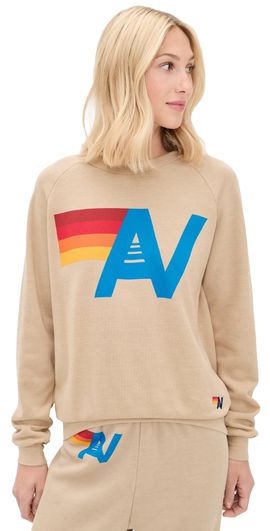 Aviator Nation Aviator Nation Logo Crew Sweatshirt Sand
