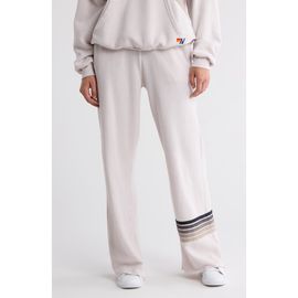 Aviator Nation Aviator Nation Rugby Stitch Wide Leg Sweatpants