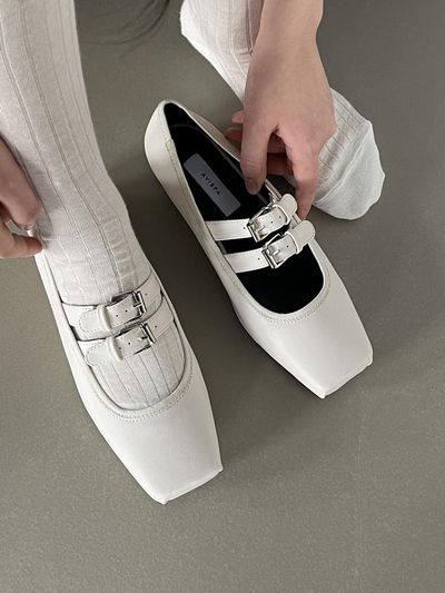 AVISPA Dijon Mary Jane Square Toe Flats (3 Colors)