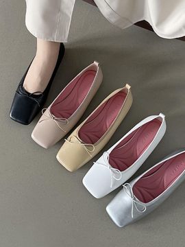 AVISPA Fairy Basic Square Toe Ribbon Flats (5 Colors)