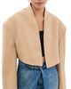 A.W.A.K.E. MODE A. W.A. K.E. MODE Cropped Tuxedo Jacket Camel - 1