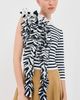 A.W.A.K.E. MODE A. W.A. K.E. MODE Fitted Knit Top with Ruffles White/Navy Striped - 2