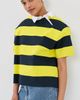 A.W.A.K.E. MODE A. W.A. K.E. MODE Knitted Rugby Top Yellow/Navy Striped - 2