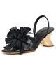 A.W.A.K.E. MODE A. W.A. K.E. MODE Linda Sandals with Pom-Poms Black/Silver/Gold - 1