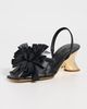A.W.A.K.E. MODE A. W.A. K.E. MODE Linda Sandals with Pom-Poms Black/Silver/Gold - 2