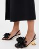 A.W.A.K.E. MODE A. W.A. K.E. MODE Linda Sandals with Pom-Poms Black/Silver/Gold - 3