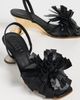 A.W.A.K.E. MODE A. W.A. K.E. MODE Linda Sandals with Pom-Poms Black/Silver/Gold - 5