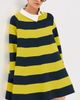 A.W.A.K.E. MODE A. W.A. K.E. MODE Striped Flared Knit Mini Dress Yellow/Navy Striped - 2