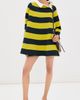 A.W.A.K.E. MODE A. W.A. K.E. MODE Striped Flared Knit Mini Dress Yellow/Navy Striped - 5