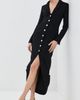 A.W.A.K.E. MODE A. W.A. K.E. MODE Tailored Shirt Dress with Jacket Collar At Hem Black - 2