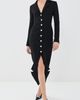 A.W.A.K.E. MODE A. W.A. K.E. MODE Tailored Shirt Dress with Jacket Collar At Hem Black - 5