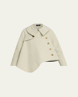 A.W.A.K.E. MODE Asymmetric Gabardine Trench Jacket
