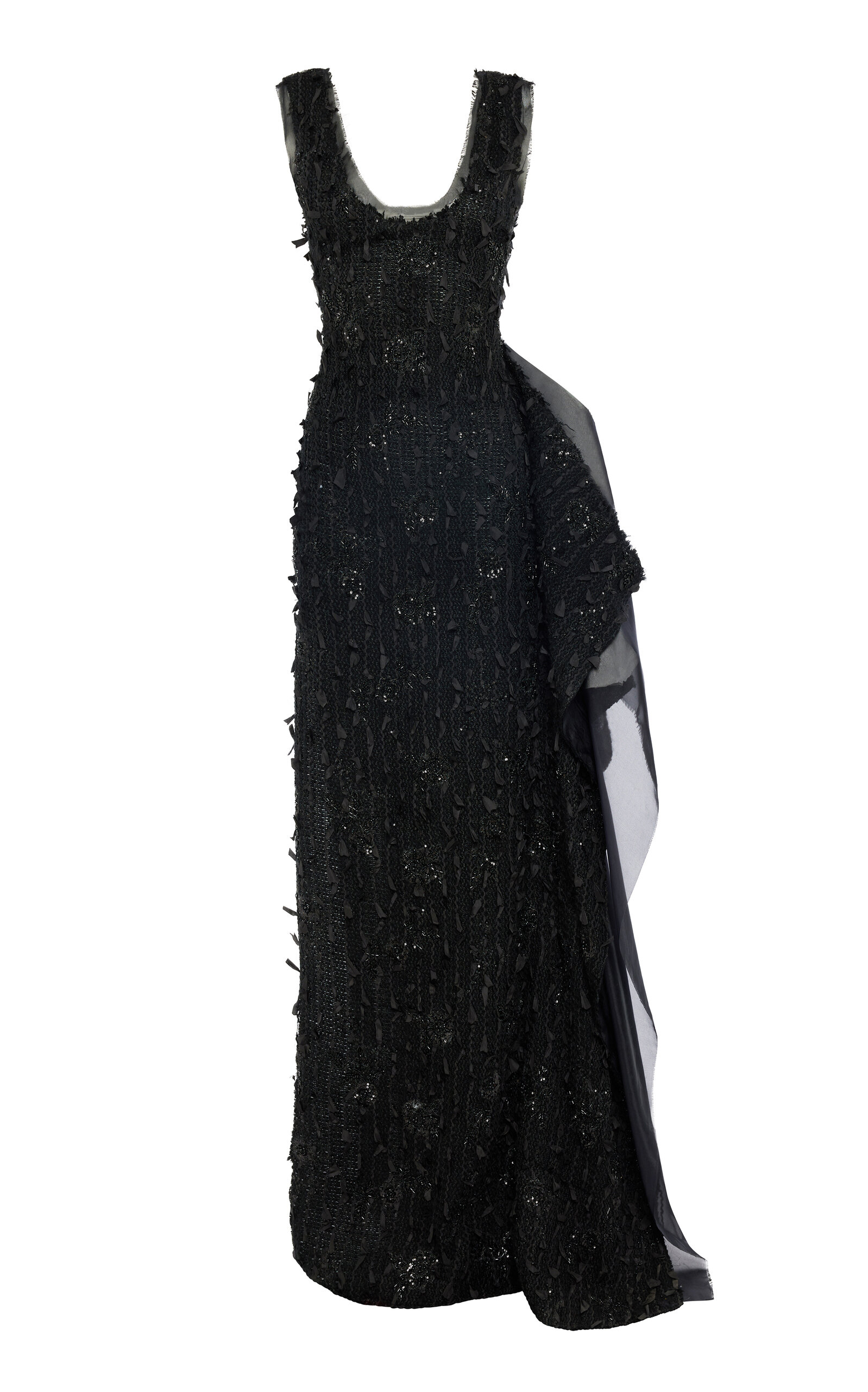 A.W.A.K.E. MODE A.W.A.K.E. MODE Beaded SilkBlend Tank Maxi Dress Black FR 38