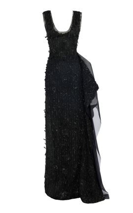 A.W.A.K.E. MODE A.W.A.K.E. MODE Beaded SilkBlend Tank Maxi Dress Black FR 38