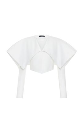 A.W.A.K.E. MODE A.W.A.K.E. MODE Collared StretchPoplin Cropped Blazer