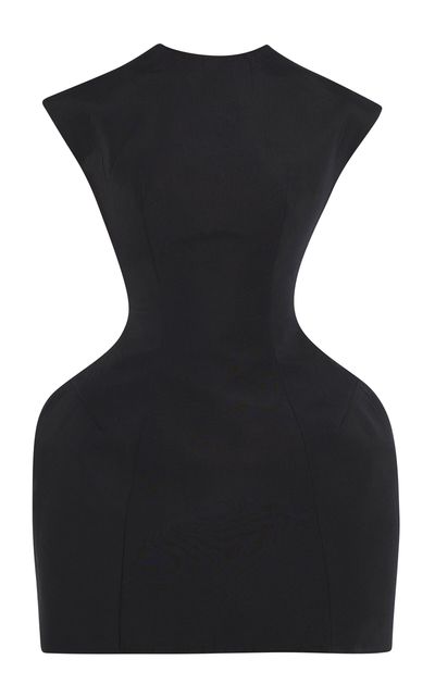 A.W.A.K.E. MODE A.W.A.K.E. MODE CottonBlend Sculpted Mini Dress Black FR 46