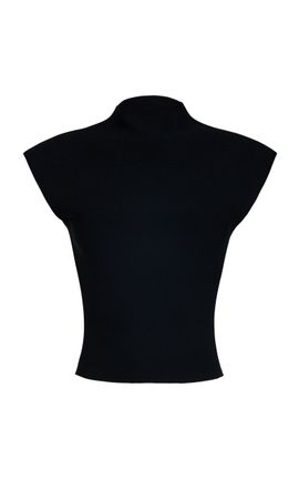 A.W.A.K.E. MODE A.W.A.K.E. MODE Knitted Sleeveless Mock Neck Top Black L