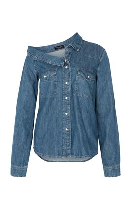 A.W.A.K.E. MODE A.W.A.K.E. MODE OffShoulder Denim Shirt