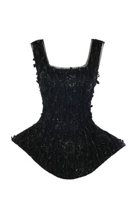 A.W.A.K.E. MODE A.W.A.K.E. MODE SilkBlend Basque Ballerina Top Black FR 42