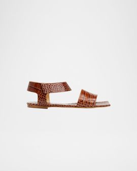A.W.A.K.E. MODE Riley Croco Grip-Ankle Sandals
