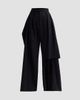 A.W.A.K.E. MODE Women's Draped Wool Slit Knee Pants - 6