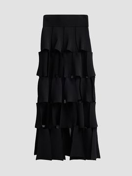 A.W.A.K.E. MODE Women's Knitted Multi Trapeze Skirt