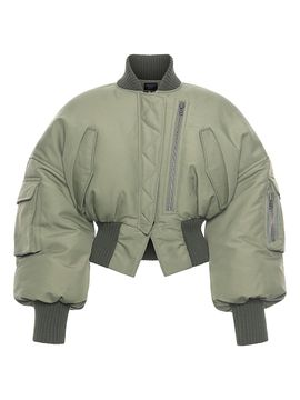 A.W.A.K.E. Mode Women's Oversized Crop Bomber Jacket